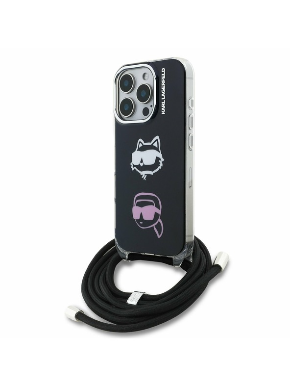 Karl Lagerfeld Karl Lagerfeld IML Crossbody K&CH Heads Zadnji Ovoj za iPhone 16 Pro Black