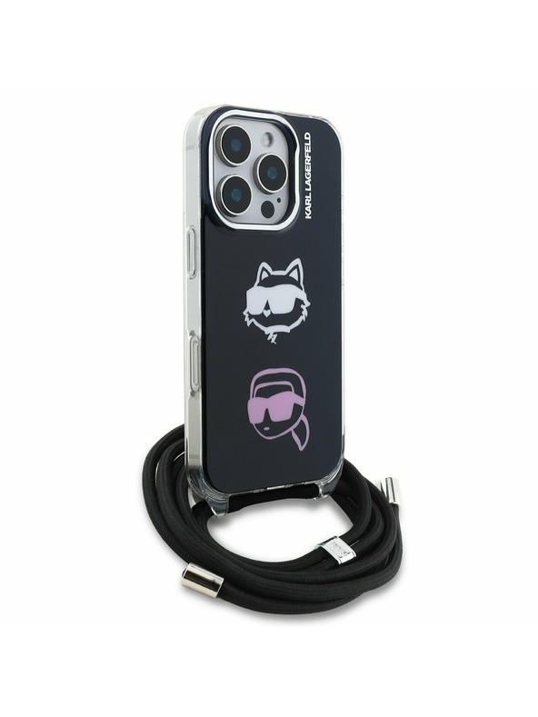 Karl Lagerfeld Karl Lagerfeld IML Crossbody K&CH Heads Zadnji Ovoj za iPhone 16 Pro Black