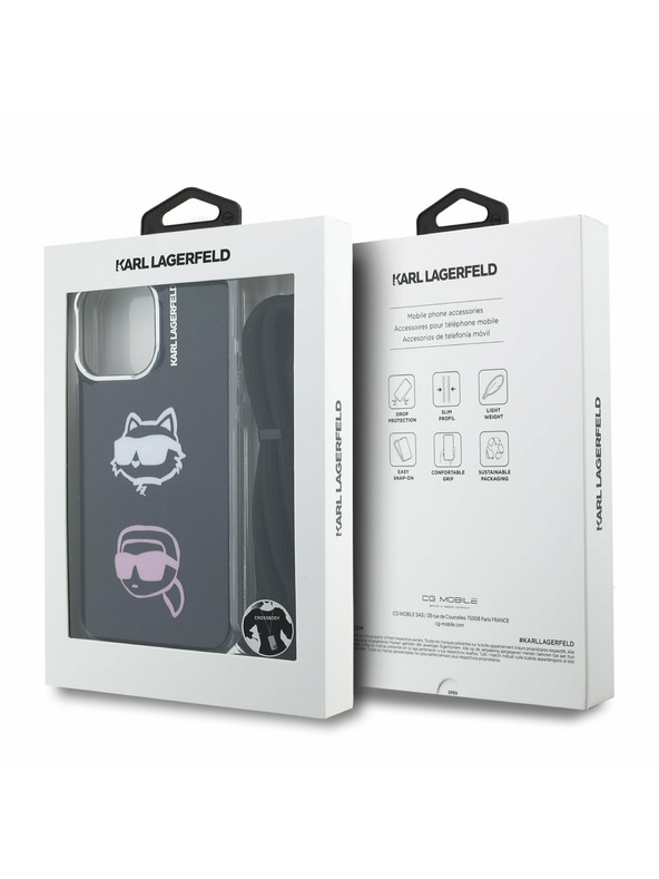 Karl Lagerfeld Karl Lagerfeld IML Crossbody K&CH Heads Zadnji Ovoj za iPhone 16 Pro Black