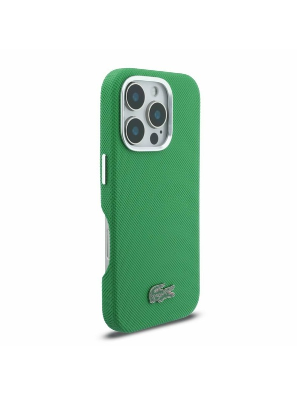 Lacoste Lacoste PVC Iconic Petit Pique Metal Logo MagSafe Zadnji Ovoj za iPhone 16 Pro Estragon Green