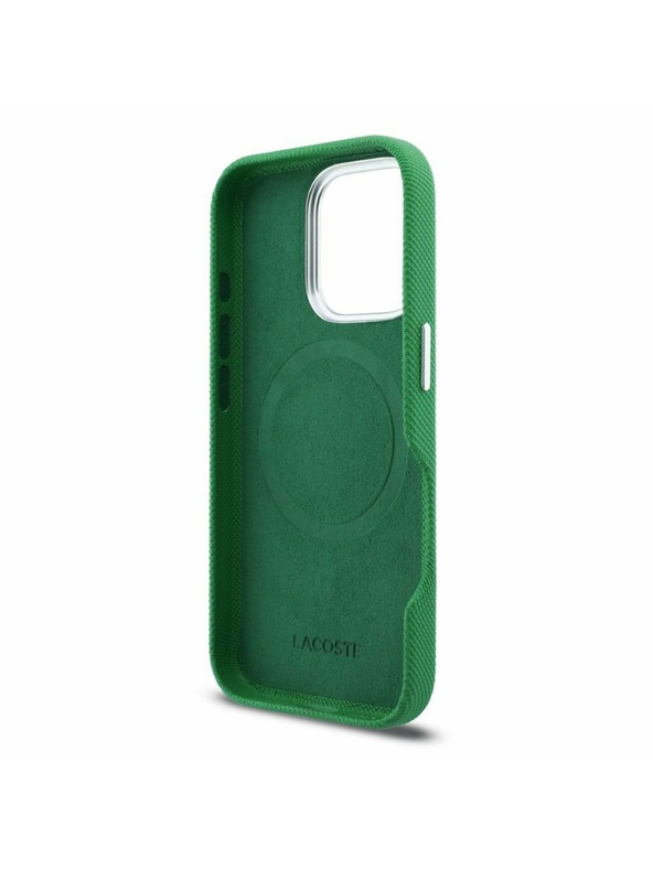 Lacoste Lacoste PVC Iconic Petit Pique Metal Logo MagSafe Zadnji Ovoj za iPhone 16 Pro Estragon Green