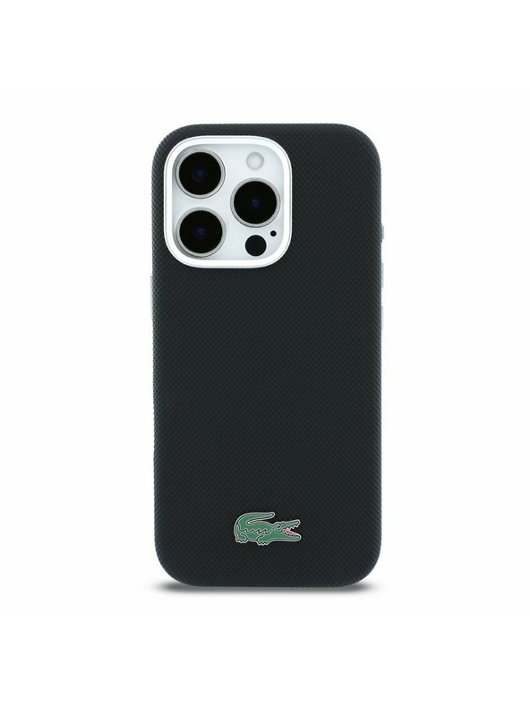 Lacoste Lacoste PVC Iconic Petit Pique Metal Logo MagSafe Zadnji Ovoj za iPhone 16 Pro Black