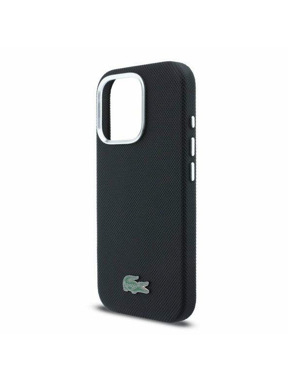 Lacoste Lacoste PVC Iconic Petit Pique Metal Logo MagSafe Zadnji Ovoj za iPhone 16 Pro Black
