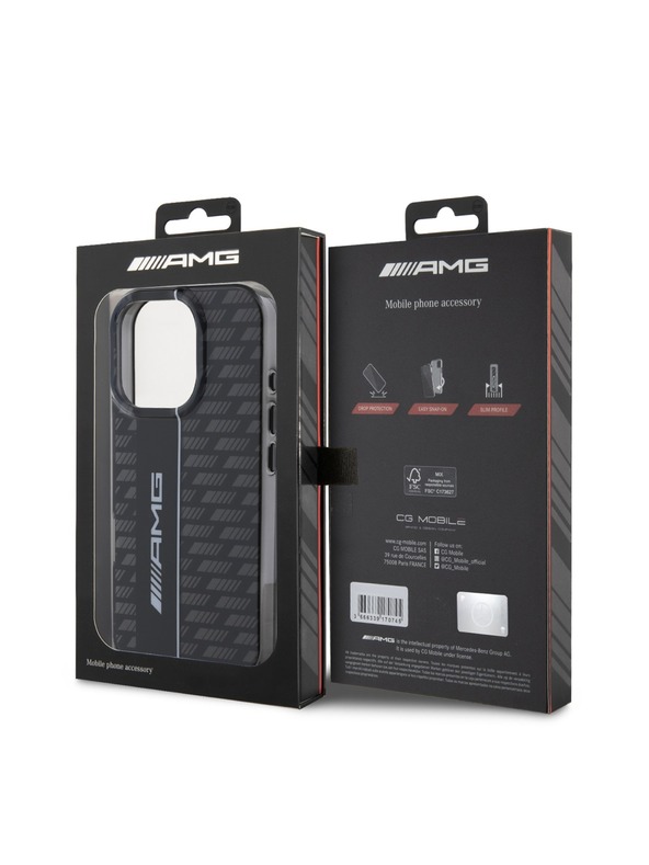 AMG AMG Carbon Pattern Zadnji Ovoj za iPhone 16 Pro Max Black