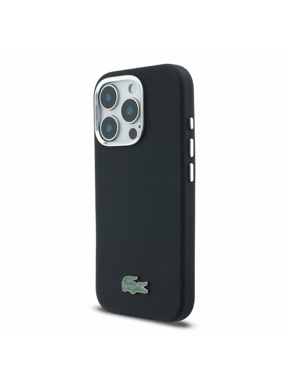 Lacoste Lacoste PVC Iconic Petit Pique Metal Logo MagSafe Zadnji Ovoj za iPhone 16 Pro Max Black
