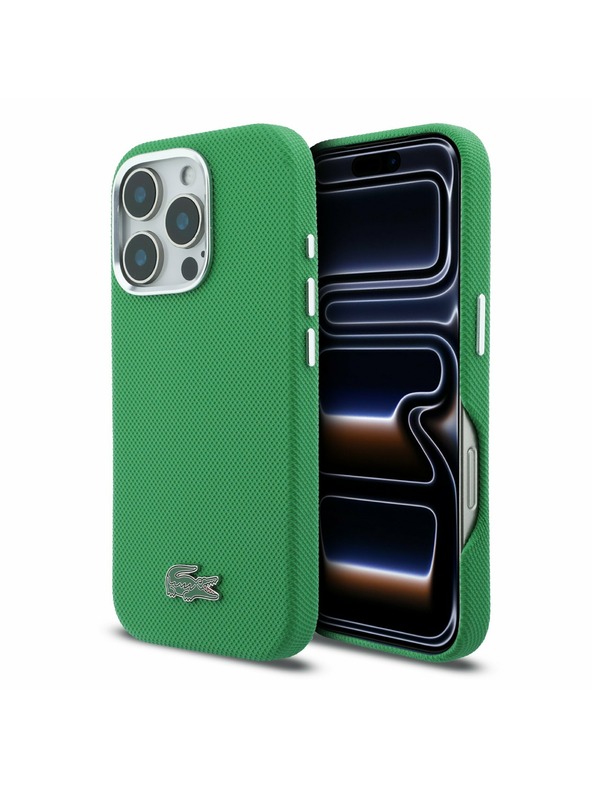 Lacoste Lacoste PVC Iconic Petit Pique Metal Logo MagSafe Zadnji Ovoj za iPhone 16 Pro Max Estragon Green