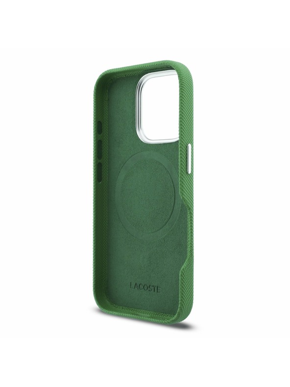 Lacoste Lacoste PVC Iconic Petit Pique Metal Logo MagSafe Zadnji Ovoj za iPhone 16 Pro Max Estragon Green