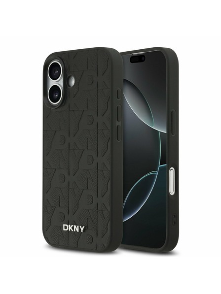 DKNY DKNY PU Leather Grid Pattern Magsafe Zadnji Ovoj za iPhone 17 Black