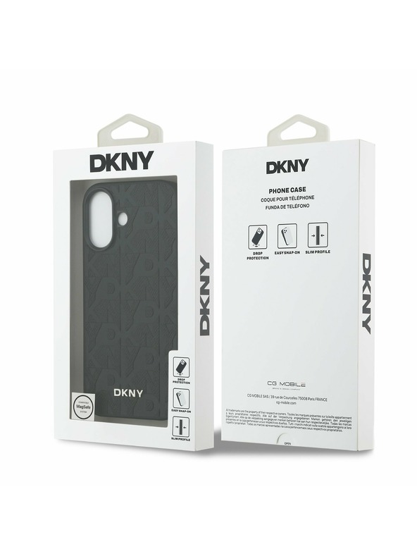 DKNY DKNY PU Leather Grid Pattern Magsafe Zadnji Ovoj za iPhone 17 Black