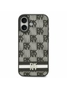 DKNY DKNY PU Leather Checkered Pattern and Stripe Zadnji Ovoj za iPhone 17 Black