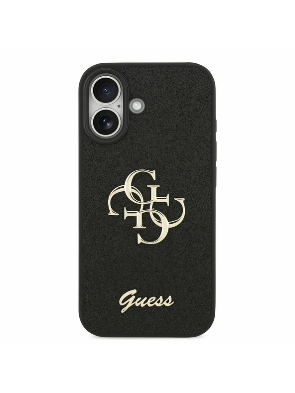 Guess Guess PU Fixed Glitter 4G Metal Logo Zadnji Ovoj za iPhone 17 Black
