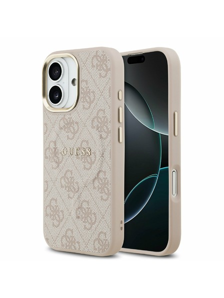 Guess Guess PU Leather 4G Gold Frame MagSafe Zadnji Ovoj za iPhone 17 Pink