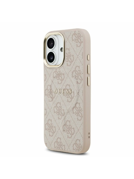 Guess Guess PU Leather 4G Gold Frame MagSafe Zadnji Ovoj za iPhone 17 Pink