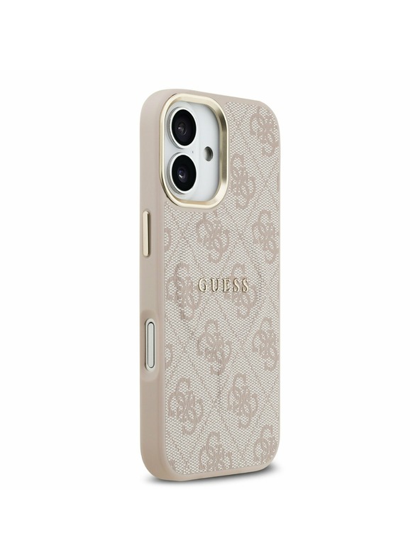 Guess Guess PU Leather 4G Gold Frame MagSafe Zadnji Ovoj za iPhone 17 Pink