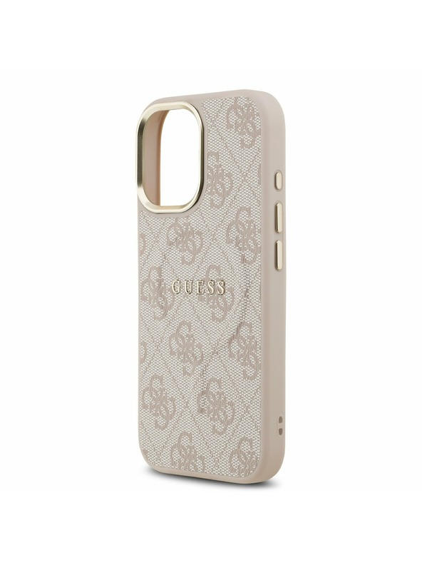 Guess Guess PU Leather 4G Gold Frame MagSafe Zadnji Ovoj za iPhone 17 Pink