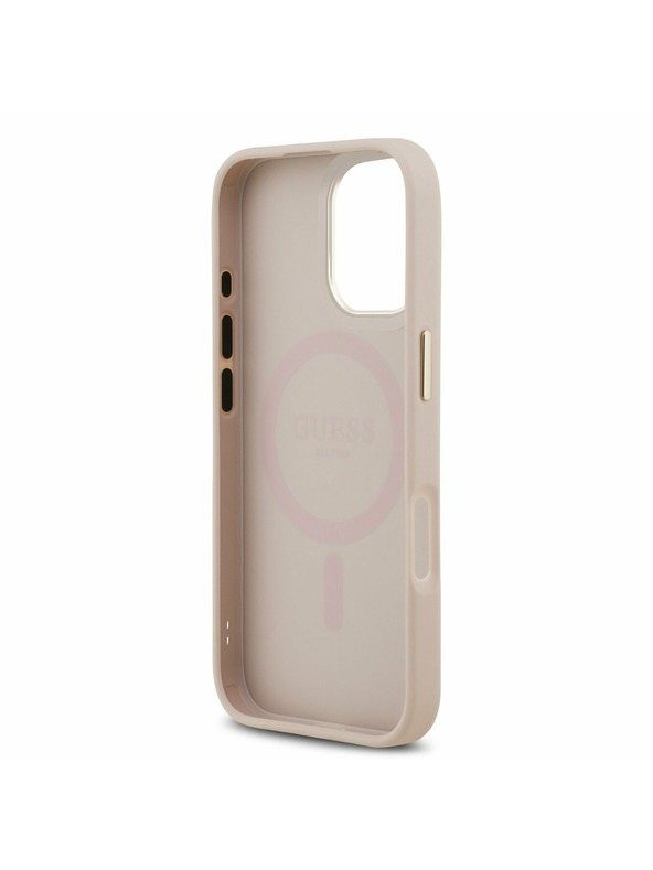 Guess Guess PU Leather 4G Gold Frame MagSafe Zadnji Ovoj za iPhone 17 Pink