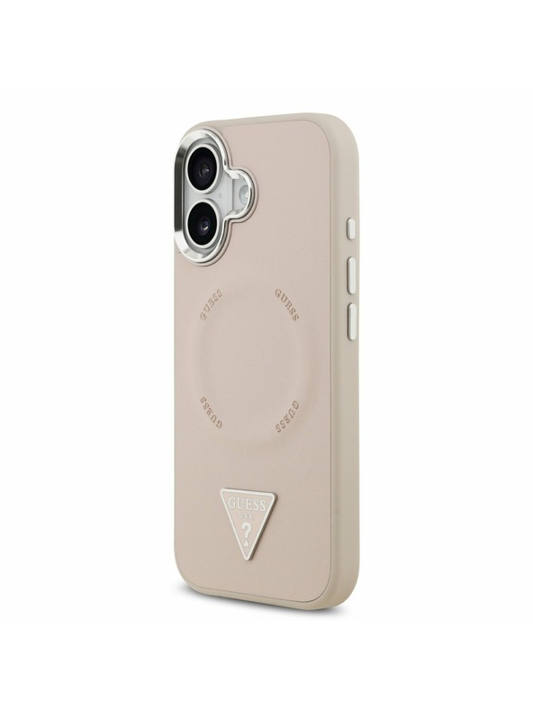 Guess Guess PU Leather Triangle Logo MagSafe Zadnji Ovoj za iPhone 17 Pink