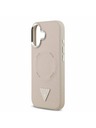 Guess Guess PU Leather Triangle Logo MagSafe Zadnji Ovoj za iPhone 17 Pink