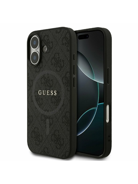 Guess Guess PU Leather 4G Colored Ring MagSafe Zadnji Ovoj za iPhone 17 Black