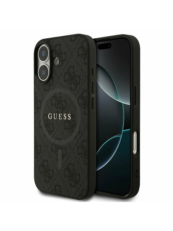 Guess Guess PU Leather 4G Colored Ring MagSafe Zadnji Ovoj za iPhone 17 Black