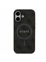 Guess Guess PU Leather 4G Colored Ring MagSafe Zadnji Ovoj za iPhone 17 Black