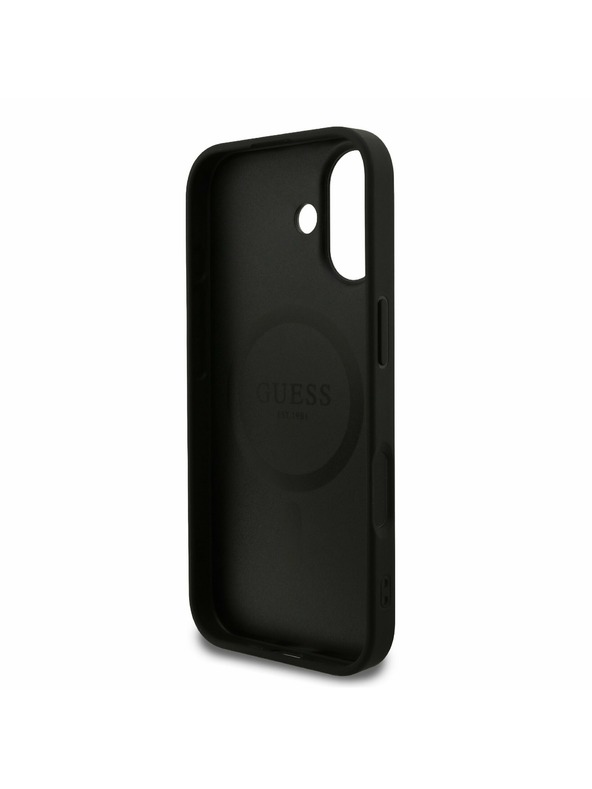 Guess Guess PU Leather 4G Colored Ring MagSafe Zadnji Ovoj za iPhone 17 Black