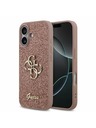 Guess Guess PU Fixed Glitter 4G Metal Logo Zadnji Ovoj za iPhone 17 Pink