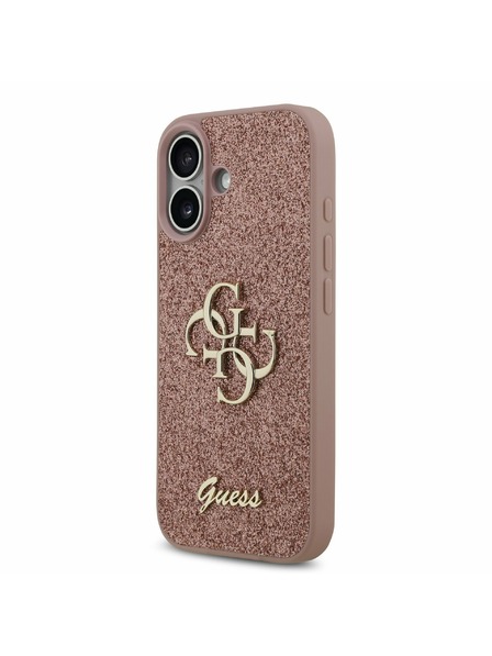 Guess Guess PU Fixed Glitter 4G Metal Logo Zadnji Ovoj za iPhone 17 Pink