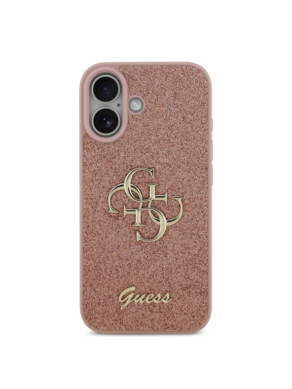 Guess Guess PU Fixed Glitter 4G Metal Logo Zadnji Ovoj za iPhone 17 Pink
