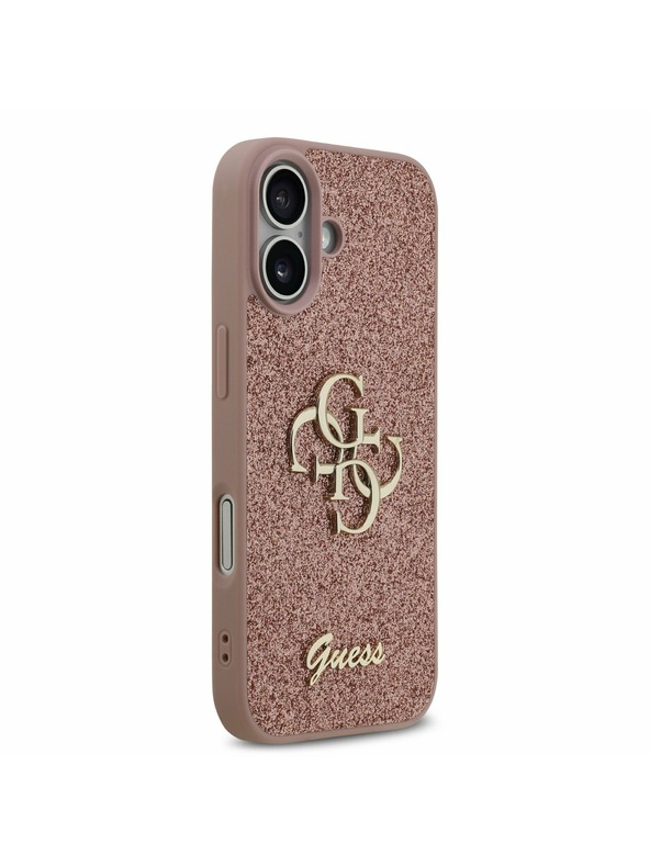 Guess Guess PU Fixed Glitter 4G Metal Logo Zadnji Ovoj za iPhone 17 Pink