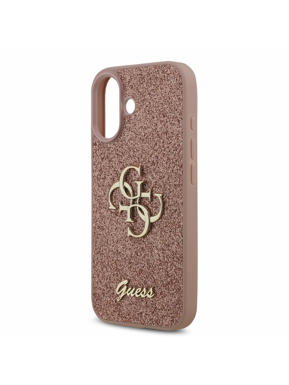 Guess Guess PU Fixed Glitter 4G Metal Logo Zadnji Ovoj za iPhone 17 Pink