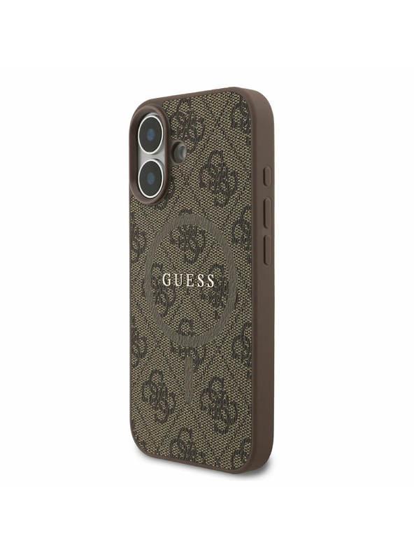 Guess Guess PU Leather 4G Colored Ring MagSafe Zadnji ovoj za iPhone 17 Brown