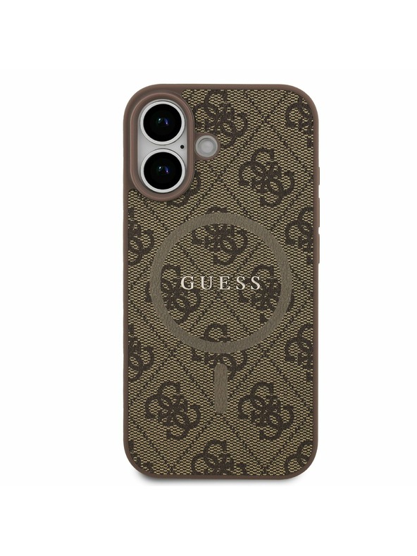 Guess Guess PU Leather 4G Colored Ring MagSafe Zadnji ovoj za iPhone 17 Brown