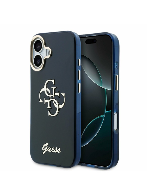 Guess Guess IML 4G Script Metal Logo Zadnji ovoj za iPhone 17 Blue