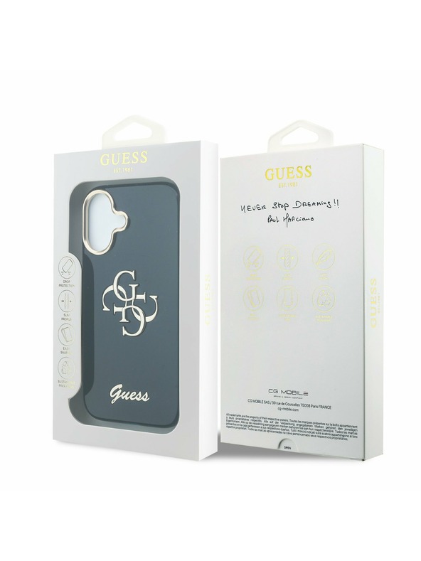 Guess Guess IML 4G Script Metal Logo Zadnji ovoj za iPhone 17 Blue