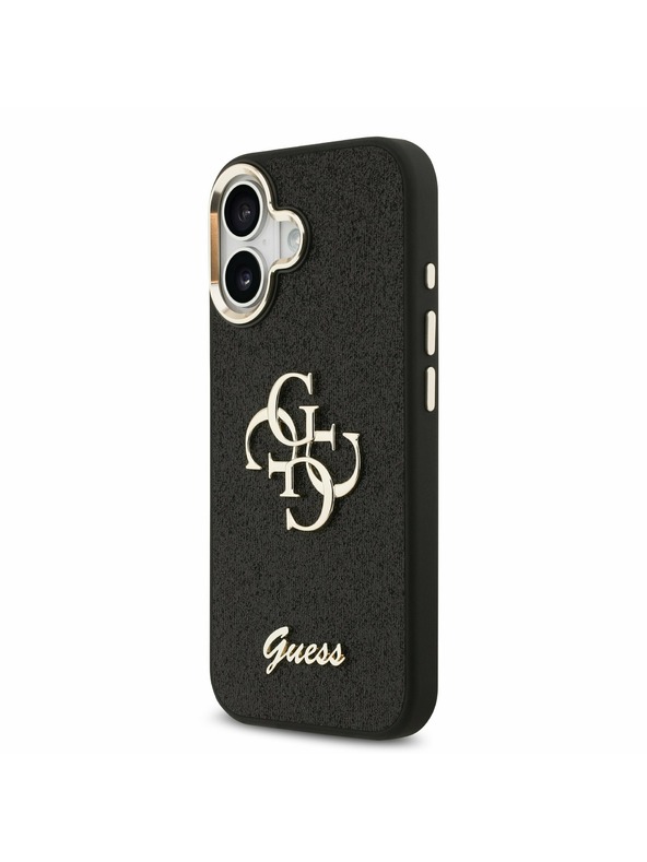 Guess Guess PU Fixed Glitter 4G Metal Frame Zadnji ovoj za iPhone 17 Black