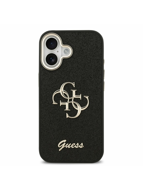 Guess Guess PU Fixed Glitter 4G Metal Frame Zadnji ovoj za iPhone 17 Black