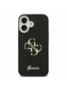 Guess Guess PU Fixed Glitter 4G Metal Frame Zadnji ovoj za iPhone 17 Black
