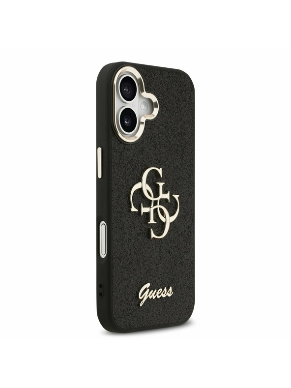 Guess Guess PU Fixed Glitter 4G Metal Frame Zadnji ovoj za iPhone 17 Black