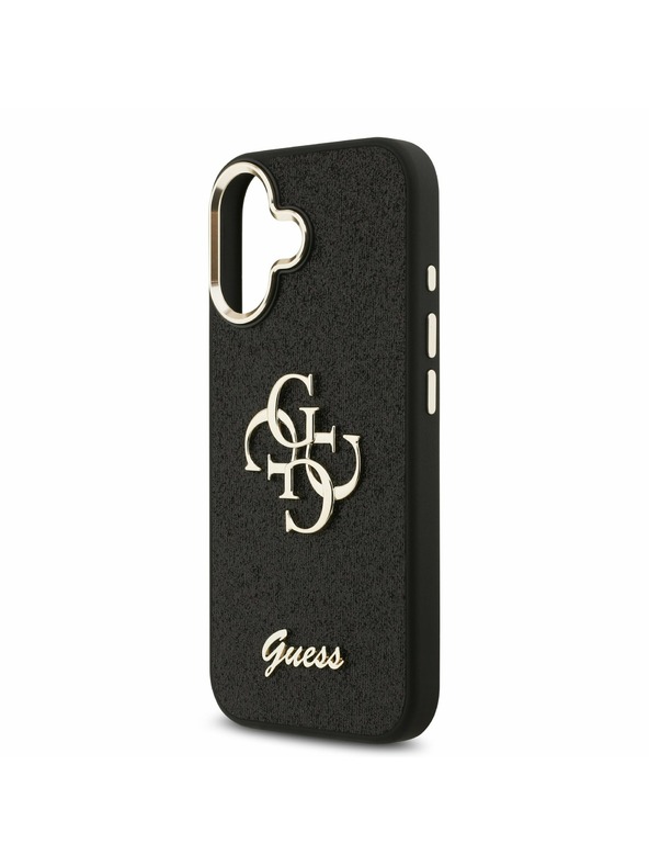 Guess Guess PU Fixed Glitter 4G Metal Frame Zadnji ovoj za iPhone 17 Black