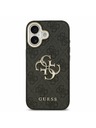 Guess Guess PU Leather 4G Metal Logo Gold Frame Zadnji ovoj za iPhone 17 Black