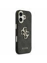 Guess Guess PU Leather 4G Metal Logo Gold Frame Zadnji ovoj za iPhone 17 Black
