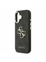 Guess Guess PU Leather 4G Metal Logo Gold Frame Zadnji ovoj za iPhone 17 Black