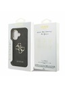 Guess Guess PU Leather 4G Metal Logo Gold Frame Zadnji ovoj za iPhone 17 Black