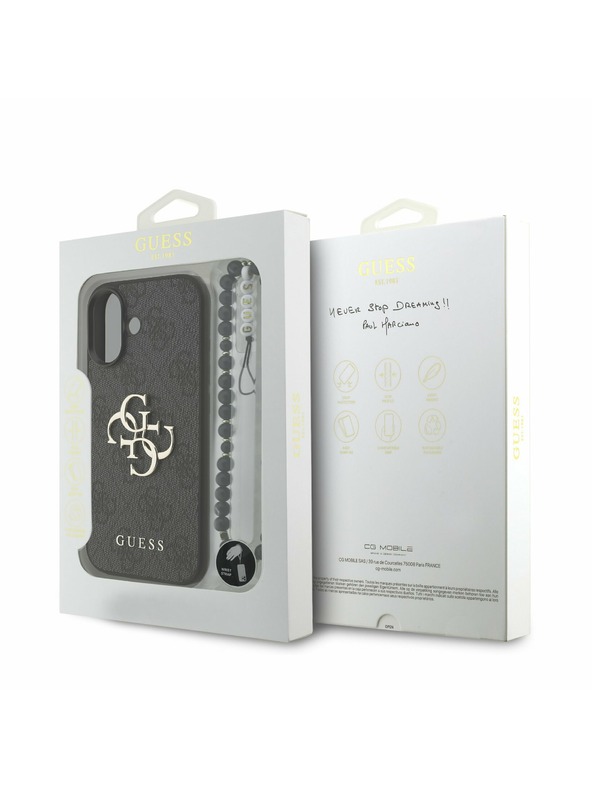 Guess Guess PU 4G Metal Logo Strap Zadnji ovoj za iPhone 17 Black