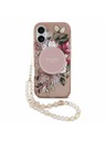 Guess Guess IML Flowers Strap MagSafe Zadnji ovoj za iPhone 17 Pink