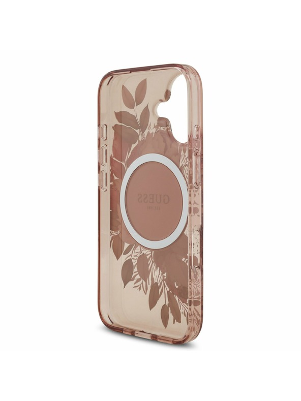 Guess Guess IML Flowers Strap MagSafe Zadnji ovoj za iPhone 17 Pink