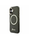 Guess Guess IML Glitter Script Strap MagSafe Zadnji ovoj za iPhone 17 Black