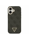 Guess Guess PU Leather 4G Strass Triangle Logo Gold Frame MagSafe Zadnji ovoj za iPhone 17 Black
