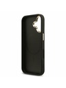 Guess Guess PU Leather 4G Strass Triangle Logo Gold Frame MagSafe Zadnji ovoj za iPhone 17 Black